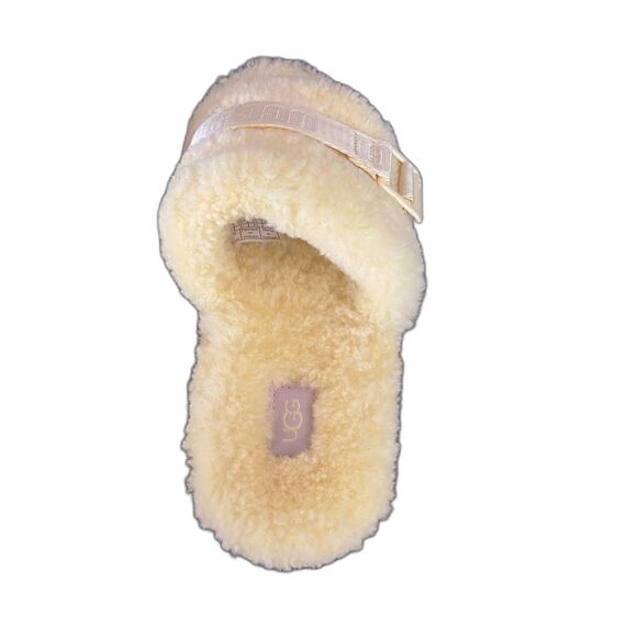 Womens US 6 UGG Fluffita Slide Platform Sandel Curly Wool Slip on Strap Yellow - Picture 8 of 8